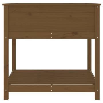 Honey Brown Planter with Shelf - Solid Pine Wood | HipoMarket