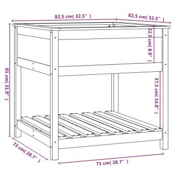 Honey Brown Planter with Shelf - Solid Pine Wood | HipoMarket