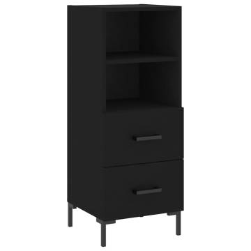 Stylish Highboard in Black - 34.5x34x180 cm Engineered Wood