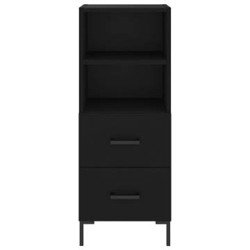 Stylish Highboard in Black - 34.5x34x180 cm Engineered Wood