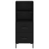 Stylish Highboard in Black - 34.5x34x180 cm Engineered Wood