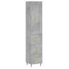 Stylish Highboard in Concrete Grey | 34.5x34x180 cm