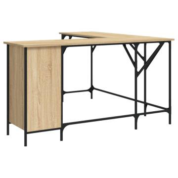 Elegant Sonoma Oak Desk - L-Shaped Engineered Wood Design