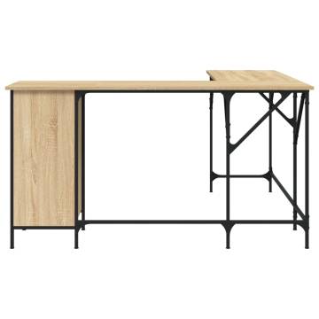 Elegant Sonoma Oak Desk - L-Shaped Engineered Wood Design