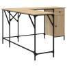 Elegant Sonoma Oak Desk - L-Shaped Engineered Wood Design