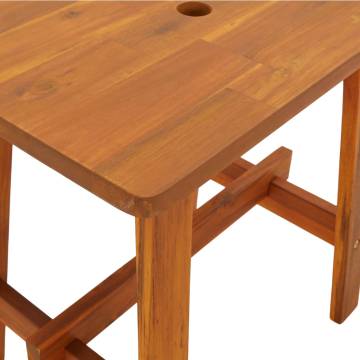 Rectangular Acacia Wood Stool - Rustic Charm for Your Home