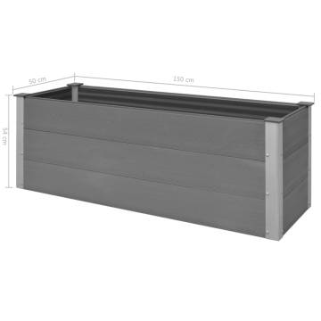 Garden Raised Bed WPC 150x50x54 cm Grey - Durable Planter