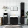 3 Piece Bathroom Furniture Set Black Engineered Wood Colour black Number of 3 