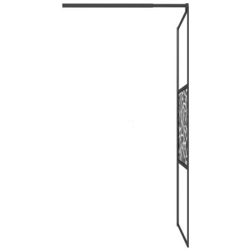 Modern Walk-in Shower Wall 100x195cm ESG Glass - Black Design