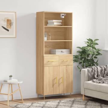 Stylish Highboard Sonoma Oak | Durable Engineered Wood Storage