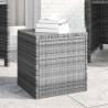 Stylish Grey Side Table - Durable Poly Rattan & Glass