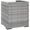 Stylish Grey Side Table - Durable Poly Rattan & Glass