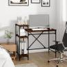 Desk with Shelves Smoked Oak - Stylish & Practical | HipoMarket