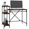 Desk with Shelves Smoked Oak - Stylish & Practical | HipoMarket