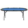 10-Player Folding Poker Table - Blue, 206x106 cm