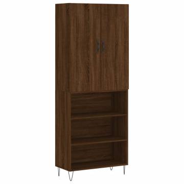 Stylish Highboard Brown Oak - 69.5x34x180 cm | HipoMarket