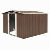 Garden Shed 257x298x178 cm Metal Brown Colour brown Size 257 x 298 x 178 cm 