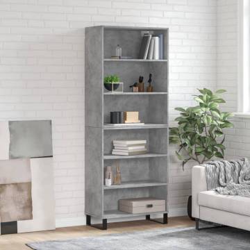 Stylish Highboard Concrete Grey - 69.5x32.5x180 cm