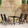 5 Piece Garden Dining Set Black Size 140 cm table length Number of 4 