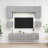 8 Piece TV Cabinet Set Concrete Grey Engineered Wood Colour concrete grey Quantity in Package 1 Width 80 cm 