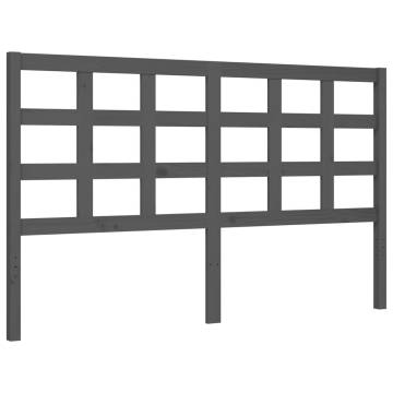 Grey King Size Bed Frame with Headboard - Solid Wood Design