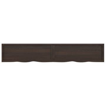 Wall Shelf Dark Brown - Solid Oak Wood | HipoMarket