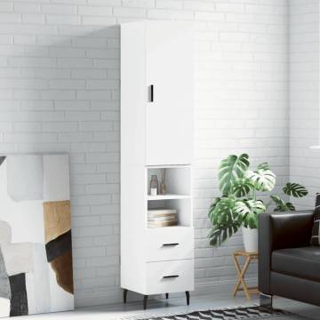 Elegant Highboard White 34.5x34x180 cm - Stylish Storage Solution