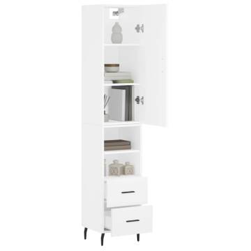 Elegant Highboard White 34.5x34x180 cm - Stylish Storage Solution