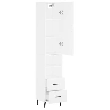 Elegant Highboard White 34.5x34x180 cm - Stylish Storage Solution