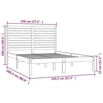 Bed Frame Solid Wood 140x200 cm - Stylish & Durable