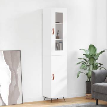 Stylish Highboard White 34.5x34x180 cm | Hipomarket