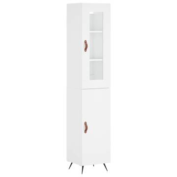 Stylish Highboard White 34.5x34x180 cm | Hipomarket