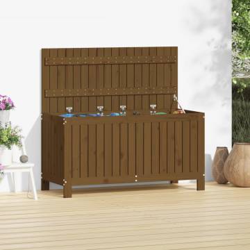 Garden Storage Box Honey Brown – Solid Pine Wood | Hipo Market