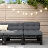 Middle Sofas with Cushions 2 pcs Black Solid Wood Pine Colour black pine Quantity in Package 1 Model 2x middle 