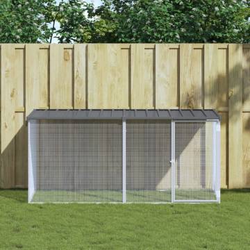 Durable Chicken Cage with Roof - Anthracite 203x98 cm