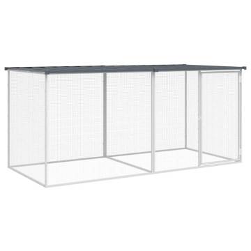 Durable Chicken Cage with Roof - Anthracite 203x98 cm