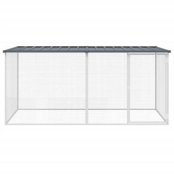 Durable Chicken Cage with Roof - Anthracite 203x98 cm