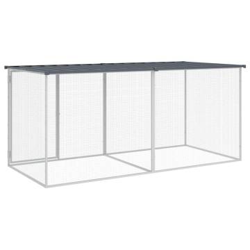 Durable Chicken Cage with Roof - Anthracite 203x98 cm