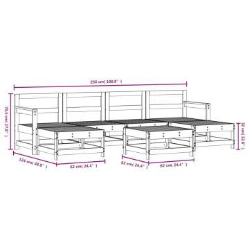 7 Piece Garden Lounge Set - Impregnated Pine Wood