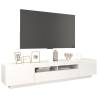 High Gloss White TV Cabinet with LED Lights - 200x35x40 cm