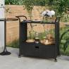 Bar Cart with Drawer Black 100x45x97 cm Poly Rattan Colour black 