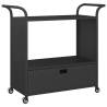 Stylish Black Bar Cart with Drawer - 100x45x97 cm | HipoMarket