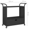 Stylish Black Bar Cart with Drawer - 100x45x97 cm | HipoMarket