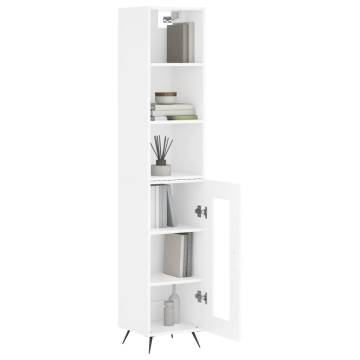 Stylish Highboard High Gloss White - 34.5x34x180 cm | Hipomarket