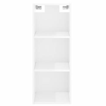 Stylish Highboard High Gloss White - 34.5x34x180 cm | Hipomarket