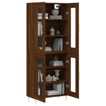 Stylish Highboard Brown Oak 69.5x34x180 cm - Durable & Elegant