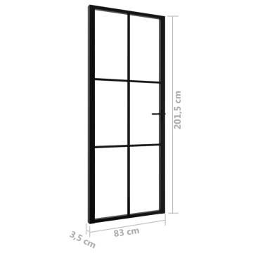 Interior Door ESG Glass & Aluminium 83x201.5 cm Black