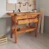 Workbench with Drawers and Vices 124x52x83 cm Solid Wood Acacia Quantity in Package 1 Model 4 drawers 