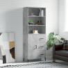 Highboard Concrete Grey 69.5x34x180 cm Engineered Wood Colour concrete grey Quantity in Package 1 Model 1 door 3 drawers 