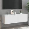 TV Wall Cabinet with LED Lights White 100x35x31 cm Colour white Size 100 x 35 x 31 cm Quantity in Package 1 